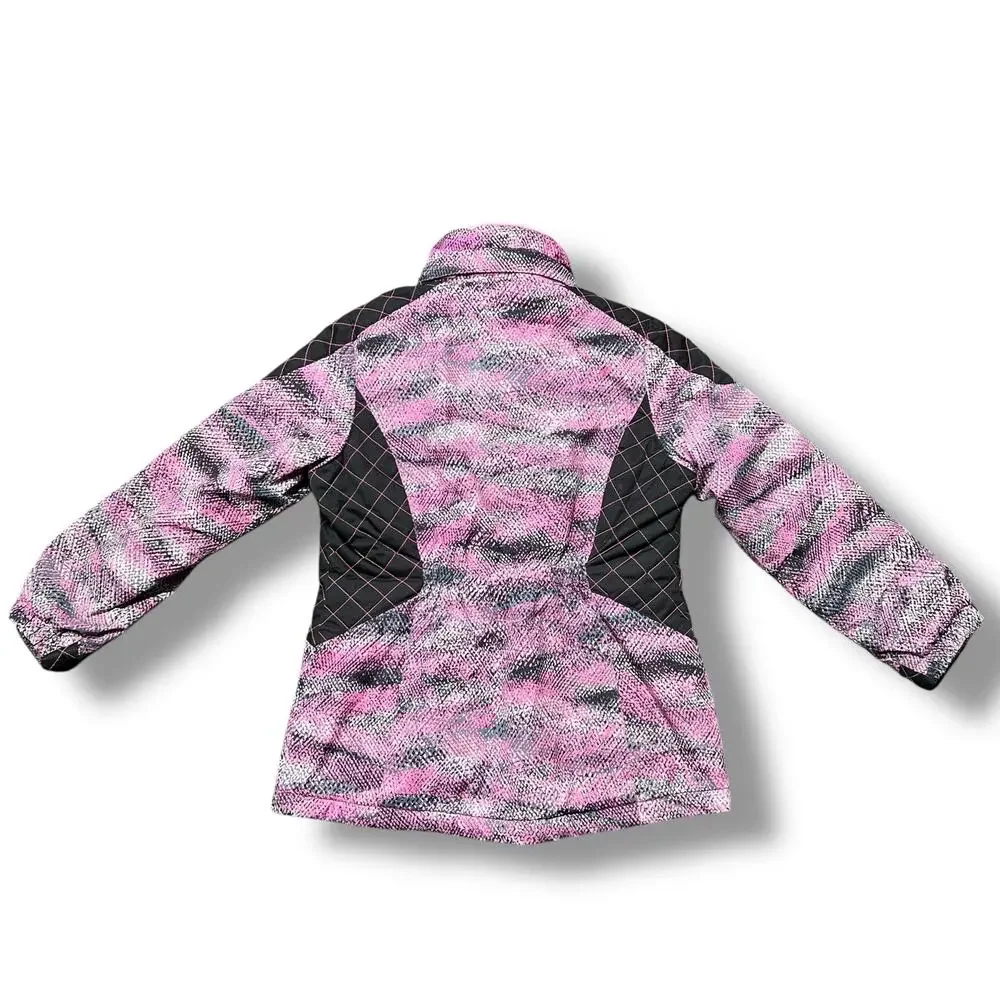 Free Country Girls Winter Jacket Coat Pink Black Gray Medium 10 12
